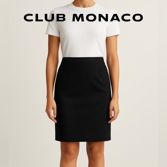Club Monaco Dresses & Skirts - Club Monaco Wool Pencil Skirt – Black, Lined, Size 4
